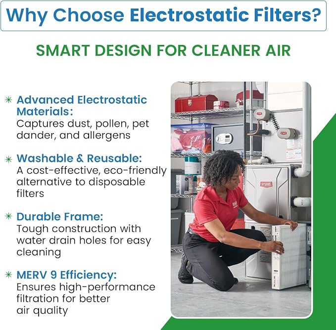 Filter Everything Electrostatic Furnace Filter – Washable & Reusable – 16 x 16 - Image 4
