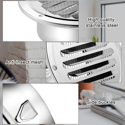 Zonon 18 Pcs Stainless Steel Soffit Vents 4 Inch Round Dryer Vent Cover - Image 6