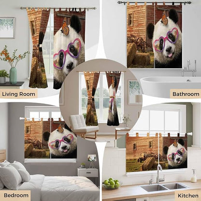 Farm Panda Kitchen Curtains 36 Inch Length, Small Window Curtains Tab Top - Image 7