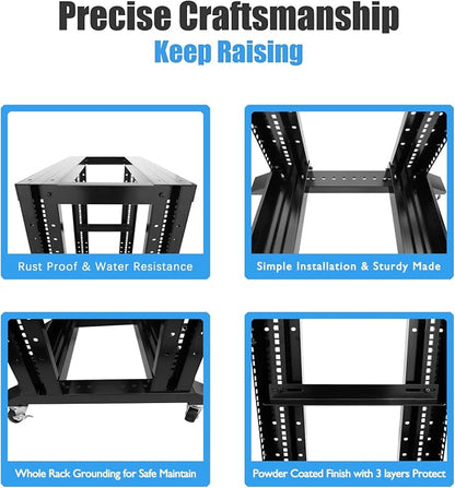 Raising Electronics Server Rack Open Frame Rack 4 Post 19 inch Adjustable - Image 5
