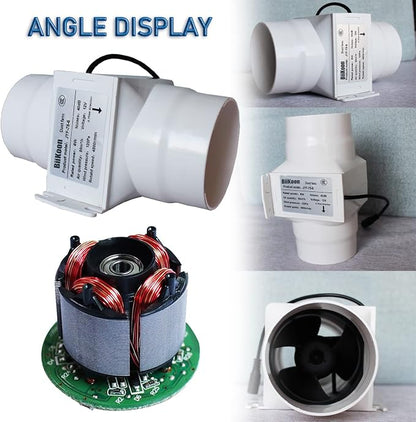 3 Inch Duct Fan Variable Inline Exhaust Blower 12V Extractor Fan 47Cfm Powerful - Image 3