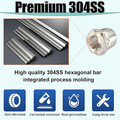 1" Male to 1/2" NPT Female Hex Bushing Reducer, 304 Stainless Steel NPT - Image 4