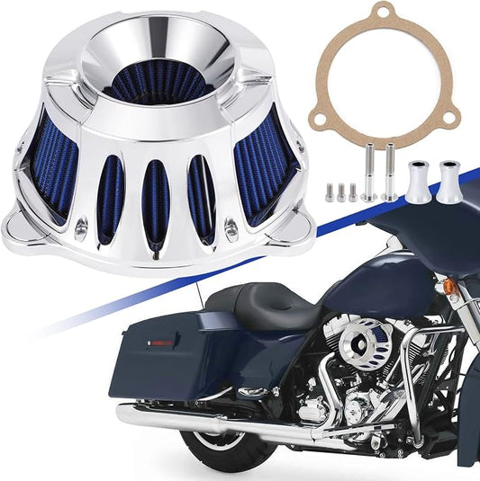 Motorcycle Air Filter Kit CNC Air Cleaner Intake Turbine System Fit - Image 2
