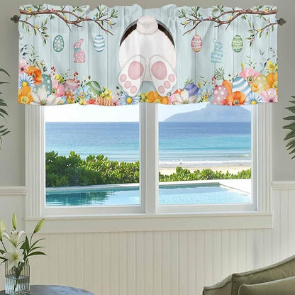 Easter Bunny Curtain Valances for Windows, Kitchen Valance Window Treatment - Image 3