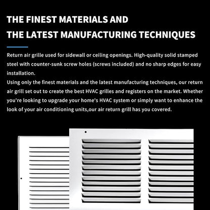 24x10 Return Air Grille, Air Return Vent Cover, Flat Vent Cover, Rejillas De - Image 5