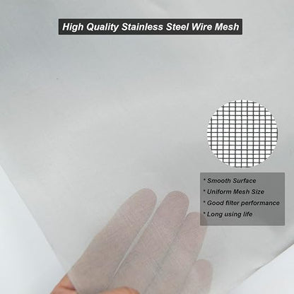 304 Stainless Steel Mesh 120Mesh, 15.7"x47.2" Metal Mesh Screen, Woven Fine - Image 3