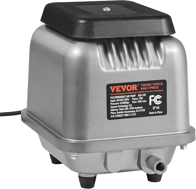 VEVOR Linear Air Pump, 109L/Min Air Flow Septic Aerator Pump, Oil-Free & Quiet - Image 9