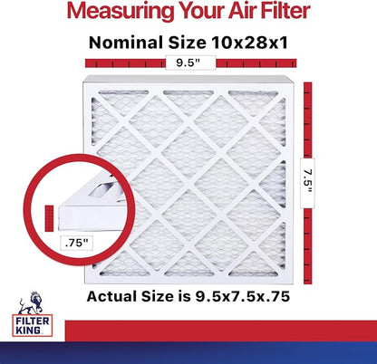 Filter King 10x28x1 Air Filter | 12-PACK | MERV 11 HVAC Pleated A/C Furnace - Image 2