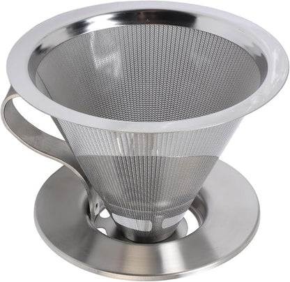 Pour Over Coffee Dripper, Reusable Metal Filter, Portable Cone Filter - Image 3