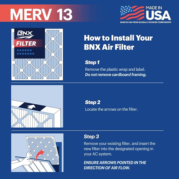 BNX 20x20x1 MERV 13 Air Filter 2 Pack - Image 5