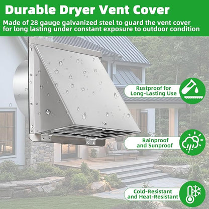 4 Inch Dryer Vent Cover Outside - Image 5