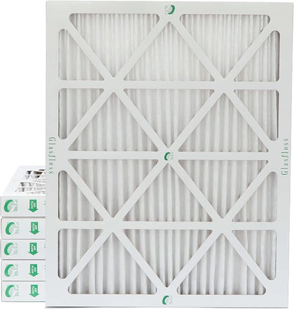 Glasfloss 20x25x2 MERV 10 2" Inch Pleated Air Filters Box of 6. Actual Size: by Glasfloss