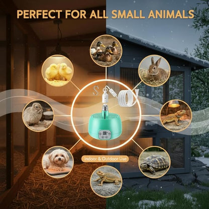 Enhon 1 Set Chicken Coop Heater, Timing Heat Lamp - Image 9