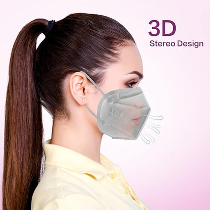 Miuphro KN95 Face Mask, 5-Layer Design Cup Dust Safety KN95 Masks 25 Pack - Image 5