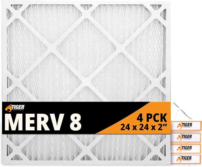 Tiger Tough 24x24x2 Air Filter MERV 8 MPR 600-800, High-Performance Pleated by TIGERTOUGHPRODUCTS