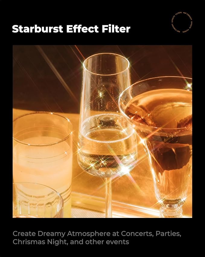 K&F CONCEPT 82mm Variable Star Filter Cross Screen Starburst Filter 4, 8 Points - Image 4