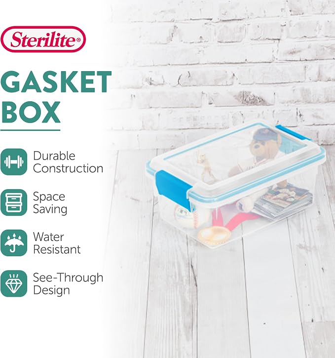 Sterilite 18-Pack Gasket Box, Weather-Resistant Storage Bins - Image 3