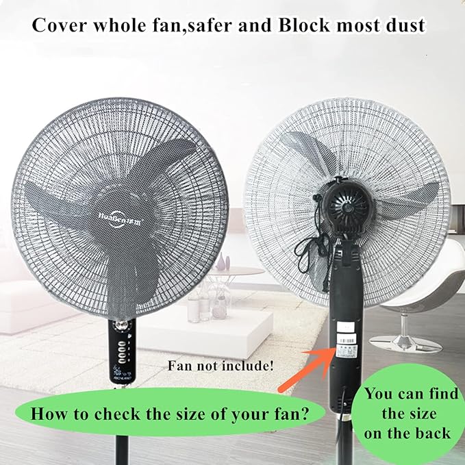 2 Pack - 18" Fan Safety Protection Cover, Kid Children Baby Finger Protect Fan - Image 4