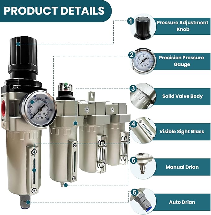 Upgraded 1/2" NPT Heavy Duty Industrial Grade 4 Stage Air Drying System - Image 3