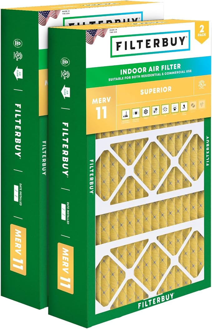 Filterbuy 15.75x27.63x3.50 Air Filter MERV 11 Superior Pet & Allergy Defense by Filterbuy