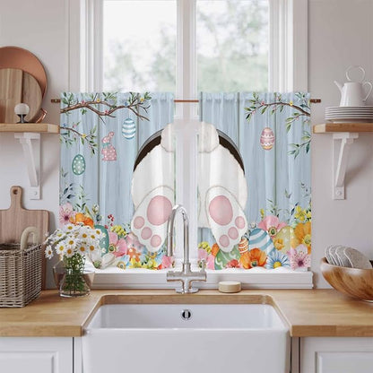 Easter Kitchen Curtains 54 Inch Long 2 Panel Set, Rod Pocket Window Curtains by Unknown
