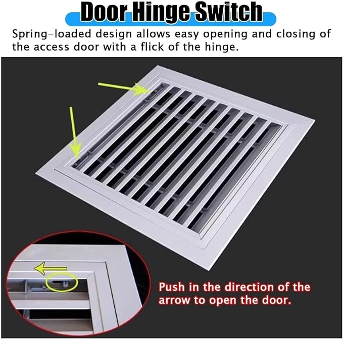 Drywall Access Panel with Filter, Aluminum Air Vent Cover, Removable Shutter - Image 5