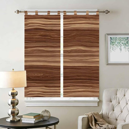 Brown Western Living Room Curtains 84 Inch Length, Window Curtains Tab Top - Image 2