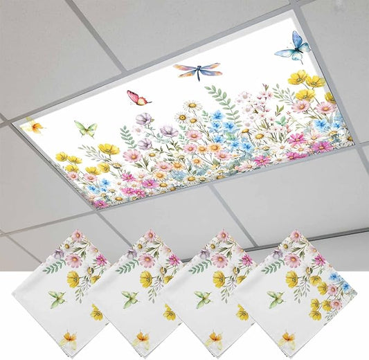 Fluorescent Light Covers for Ceiling Lights Spring Flowers Magnetic Light by Home+L6
