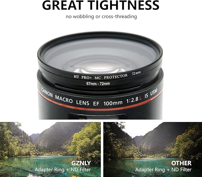 55mm to 77mm Step-up Adapter Rings Filter Adapter Black Metal Step Down Filter - Image 6