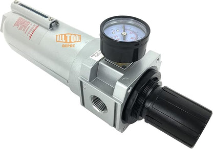 1" NPT SUPER DUTY Compressed Air In Line Filter Regulator Combo Piggyback - Image 4