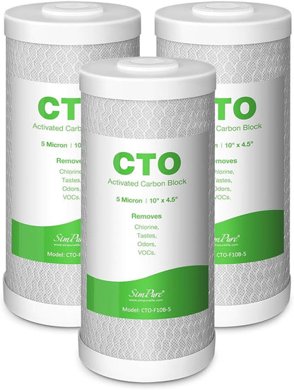 SimPure Whole House Water Filter Cartridges 5 Micron 10" x 4.5" CTO Activated by SimPure_Water