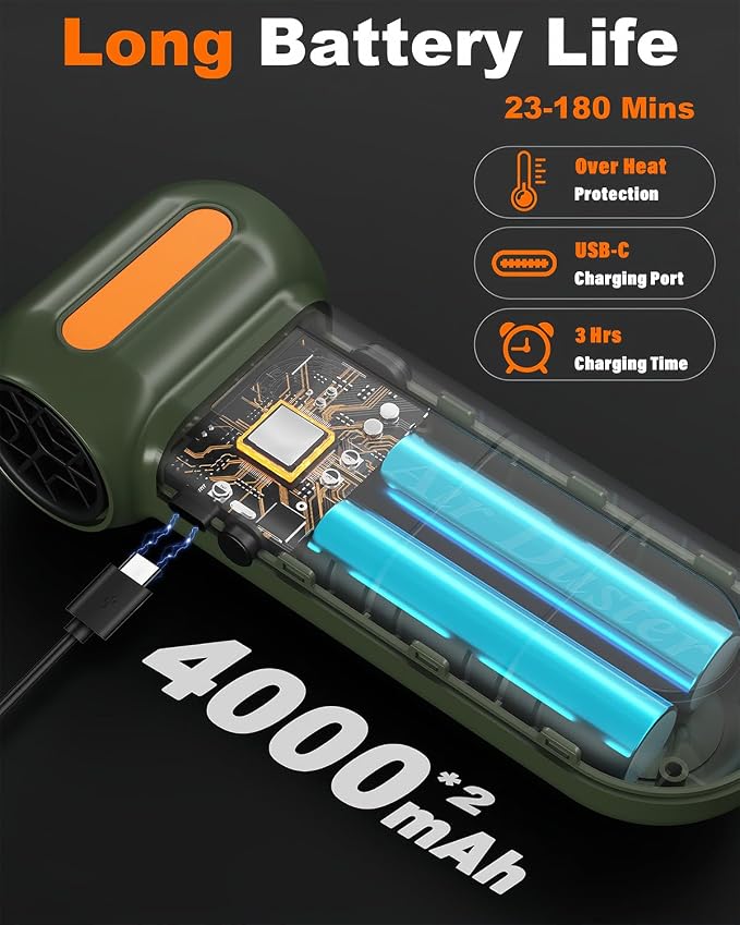 Powerful 2-in-1 Compressed Air Duster & Handheld Car Vacuum Cleaner - Image 4