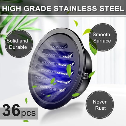 Zonon 36 Pcs Stainless Steel Soffit Vents 4 Inch Round Dryer Vent Cover - Image 3