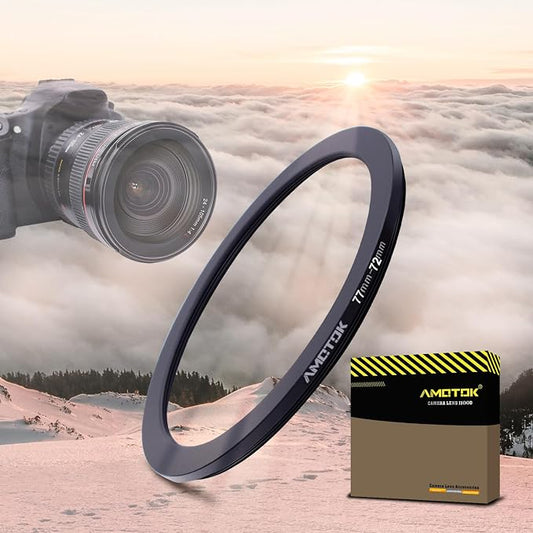 77mm Lens to 72mm Camera Lens Adapter, 77mm to 72mm Filter Step-Down Ring by AMOTOK