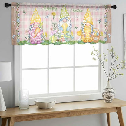 Happy Easter Sheer Valances for Windows 42"x18", Light Filtering Kitchen - Image 2