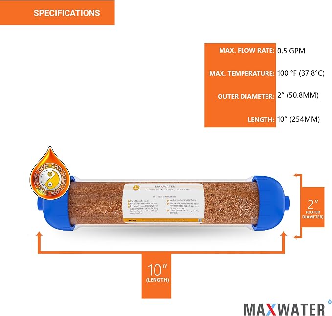 Max Water Mixed Bed Ion Exchange RODI Aquarium Filter Resin Replacement - Image 2