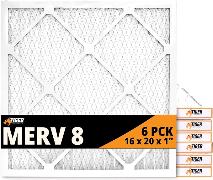 Tiger Tough 16x20x1 Air Filter MERV 8 MPR 600-800, High-Performance Pleated by TIGERTOUGHPRODUCTS