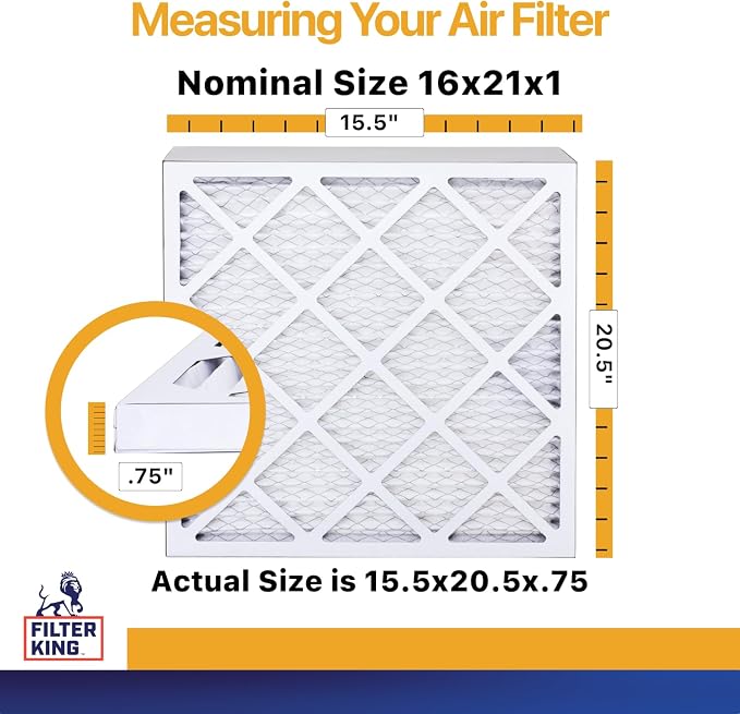Filter King 16x21x1 Air Filter | 6-PACK | MERV 13 HVAC Pleated A/C Furnace - Image 2