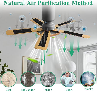 20 Pcs Ceiling Fan Filters for Blades, Fan Air Purifier Pads - Image 2