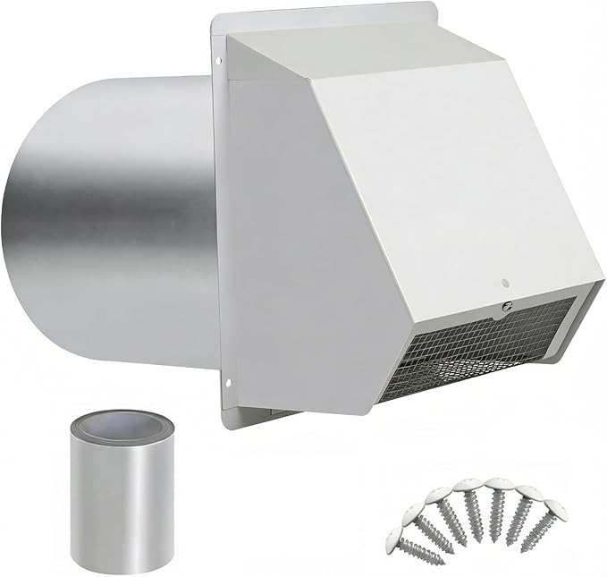 8 Inch Vent Covers for Wall, Galvanized Steel Dryer Vent Cover Outside by Unknown