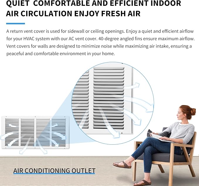 Return Vent Cover 24x18, Air Return Vent Cover, Flat Vent Cover, Rejillas De - Image 7