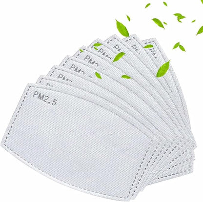 100 Pcs Activated Carbon PM2.5 Mask Filter Paper 5 Layers Replacement PM 2.5 by NBDIB
