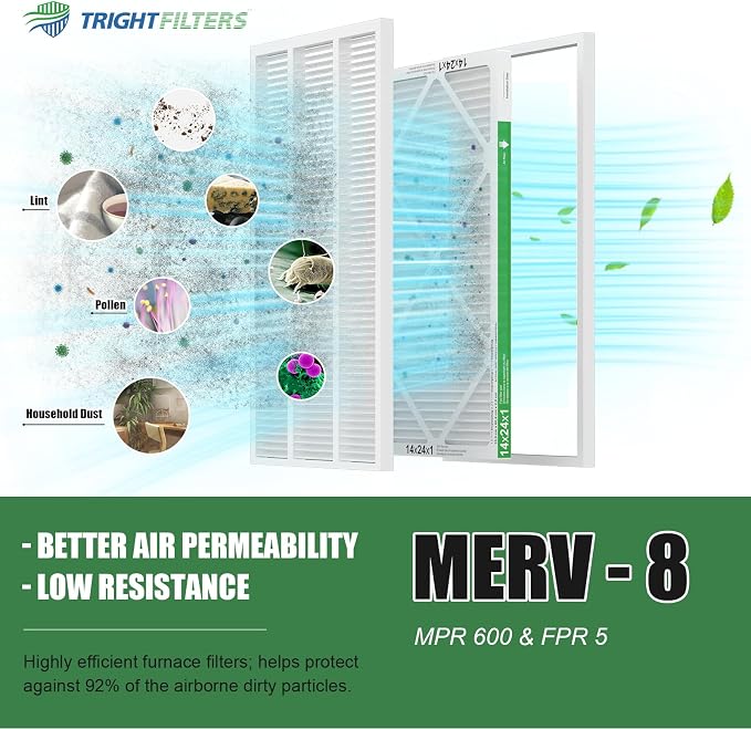 14x24x1 Air Filter 4 Pack, MERV 8 Pleated Dust Defense Air Filters Replacement - Image 5