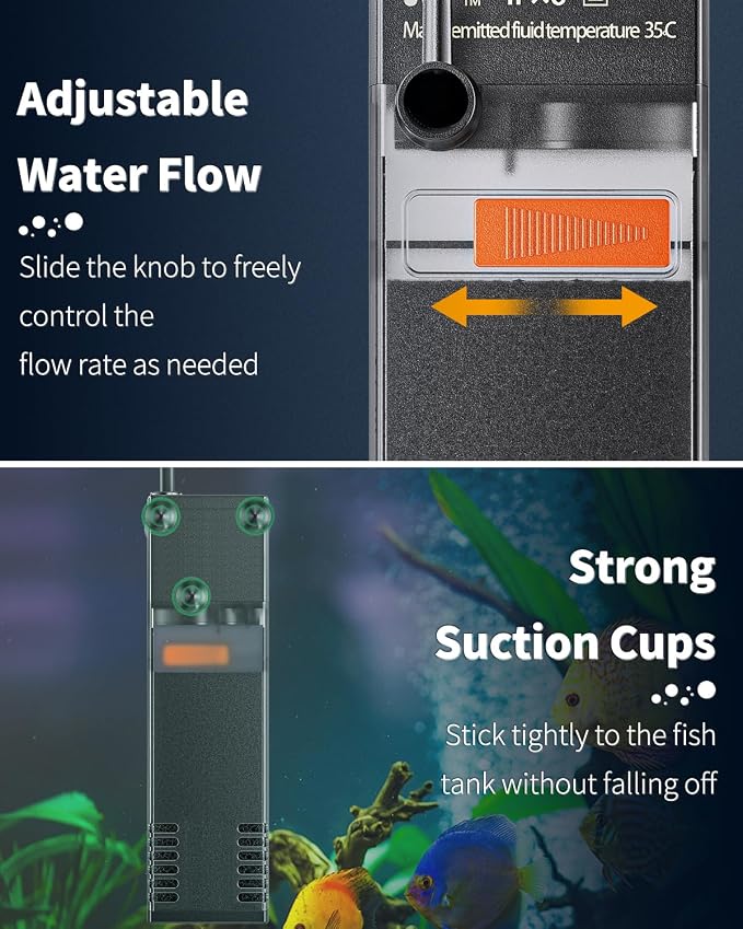 Pawfly Internal Aquarium Filter, Submersible Power Filter - Image 4