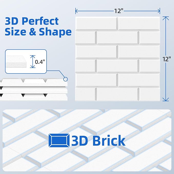20 Pack Acoustic Panels with Self Adhesive, Soundproof Wall Panels, Brick Sound - Image 6