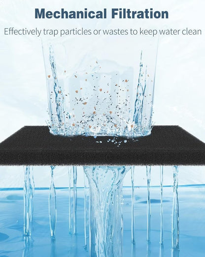 Pawfly Aquarium Bio Sponge Filter Media Pad, 6.3" x 5.5" x 0.78"Filter Foam - Image 3