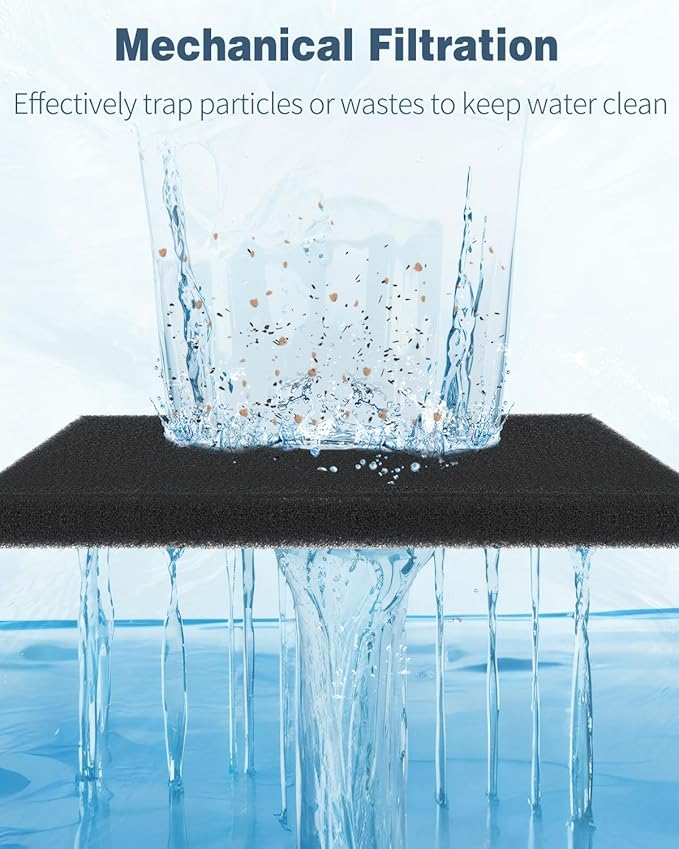 Pawfly 4 Pack Aquarium Bio Sponge Filter Media Pad, Filter Foam Sponge Pads - Image 5