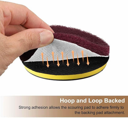 HARFINGTON 24pcs Scrubber Scouring Pads 500 Grits 4 Inch Drill Power Brush Hoop - Image 5