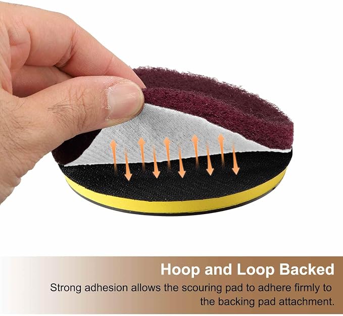 HARFINGTON 24pcs Scrubber Scouring Pads 800 Grits 4 Inch Drill Power Brush Hoop - Image 5