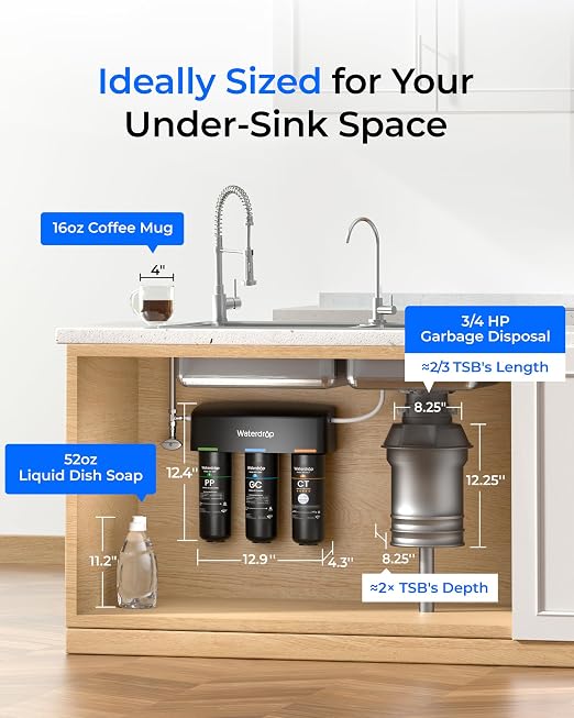 Waterdrop TSB 8 Layer Under Sink Water Filter, Bad Taste & Odor, - Image 5